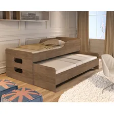 Anyben Bicama Solteiro duas camas 100% mdf qualidade muito reforçada quarto de racho adulto e criança cor Castanho Foto mini  2