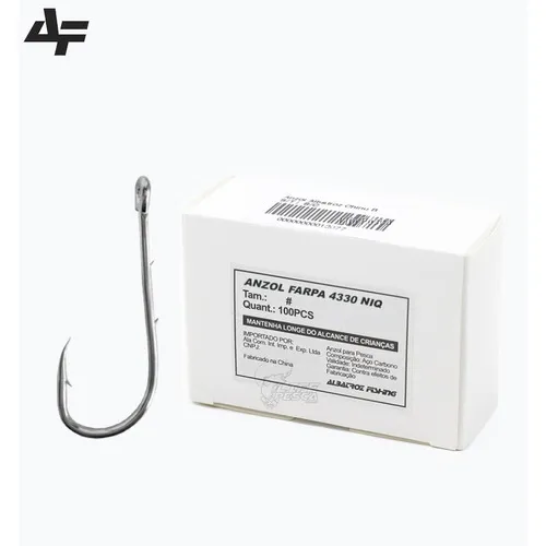 Anzol Albatroz 4330 C/ Farpa Nickel N°1/0 - 100 Peças Foto 1