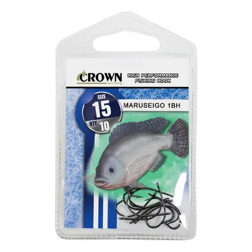 Anzol Crown Maruseigo Black P/ Tilápia Número 15 C/ 10 Un Foto 1