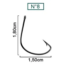 Anzol Crown Wide Gap Black N° 8 - 10 Peças Foto mini 2
