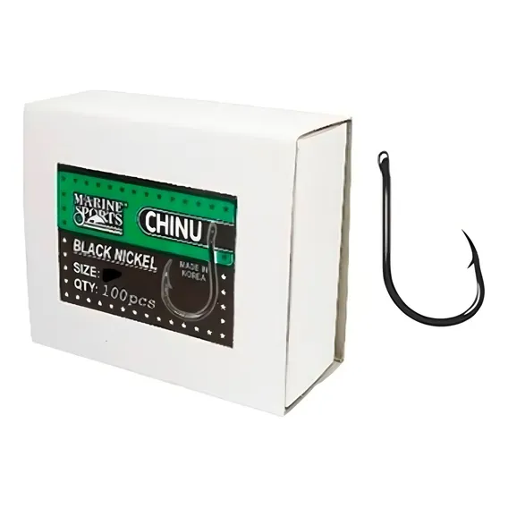 Anzol Marine Sports Chinu Black Nickel N 4 - Caixa C/ 100un Foto 1