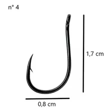 Anzol Marine Sports Chinu Black Nickel N 4 - Caixa C/ 100un Foto mini 3