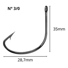 Anzol Marine Sports Wide Gap 3/0 Cartela 40 Unid. Preto Foto mini  2