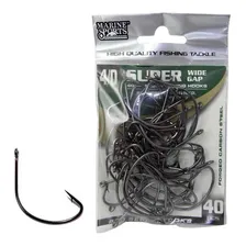 Anzol Marine Sports Wide Gap Cp 4/0 Com 40 Un. Super Preto Foto mini 1