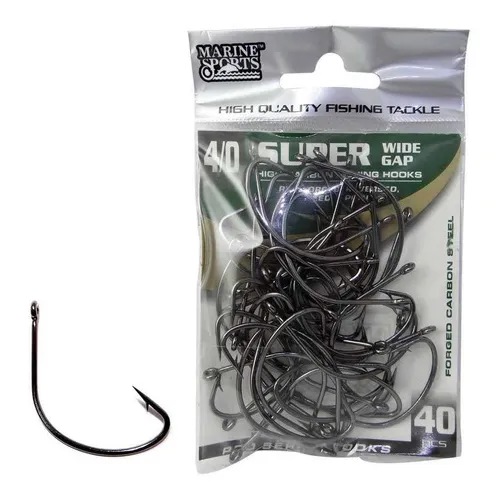Anzol Marine Sports Wide Gap Cp 4/0 Com 40 Un. Super Preto Foto 1