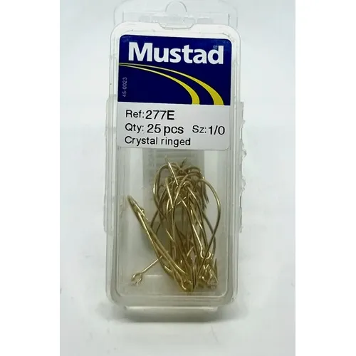 Anzol Mustad 277e 1/0 Com 25 Unidades Cor Dourada Pesca Orig Foto 1