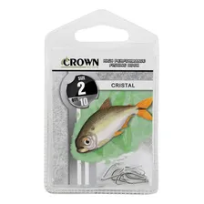 Anzol Pesca Crown Cristal Prata Nickel P/ Lambari NÂș 2 10un Foto mini 1