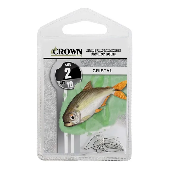 Anzol Pesca Crown Cristal Prata Nickel P/ Lambari NÂș 2 10un Foto 1