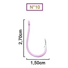 Anzol Pinnacle Color Chinu Pink Nº 10 (2,70cm) - 10 Peças Foto mini 2