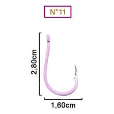 Anzol Pinnacle Color Chinu Pink Nº 11 (2,80cm) - 10 Peças Foto mini 2