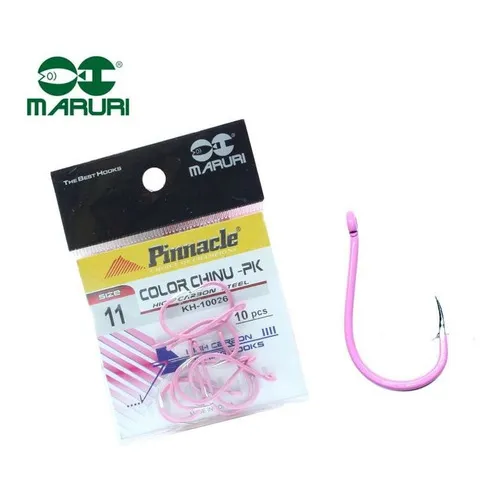 Anzol Pinnacle Color Chinu Pink Nº 11 (2,80cm) - 10 Peças Foto 1