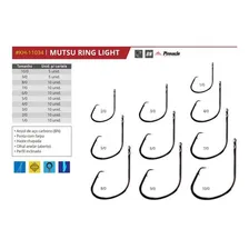 Anzol Pinnacle Mutsu Ring Light Black NÂș 10/0 4,70cm 5 Pçs Foto mini 2