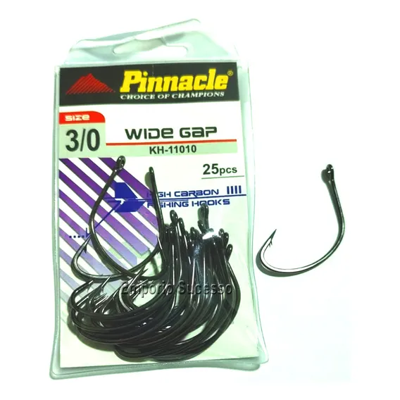 Anzol Pinnacle Wide Gap 3/0 Cartela C/ 25 Unidades Foto 1
