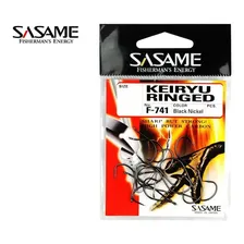 Anzol Sasame Chinu Ringed Black F-724 N° 10 - 17 Peças Foto mini 3