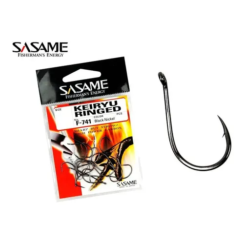 Anzol Sasame Chinu Ringed Black F-724 N° 10 - 17 Peças Foto 1