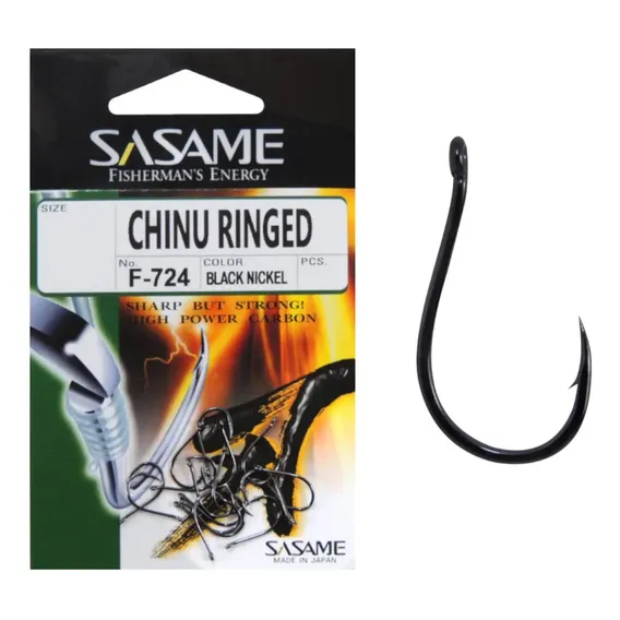 Anzol Sasame Chinu Ringed Black F-724 N° 8 - 17 Peças Foto 1