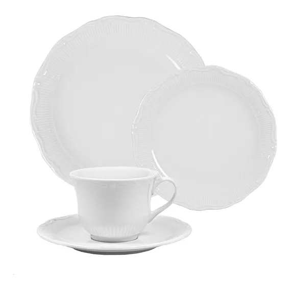 Ap Jantar Gourmet Em Porcelana 16 Peças Branco Bianchini Foto 1