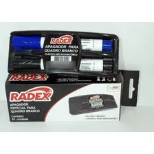 Apagador Para Quadro Branco C/ 2 Pinceis Marcadores Azul/pre Foto mini  3