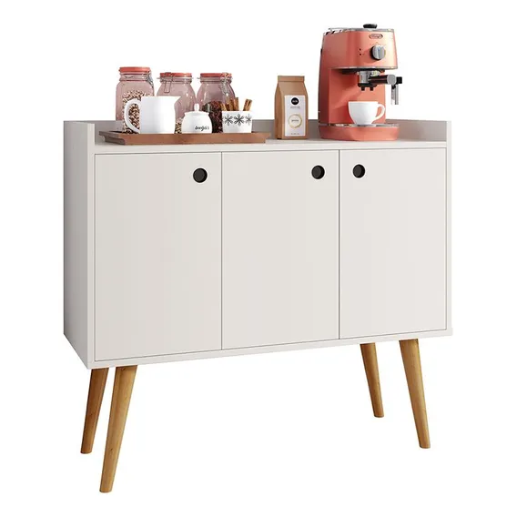 Aparador Buffet Retr么 3 Portas Wood Prime - Off White - Rpm Foto 1