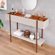 Aparador Mdf Lira Cimol Cor Off White/cinamomo Foto mini 1