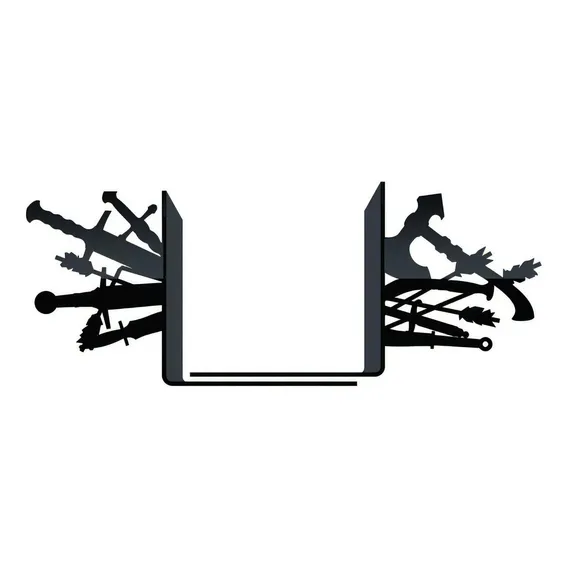 Aparador Suporte Porta Livros Armas Medievais Bibliocanto Foto 1