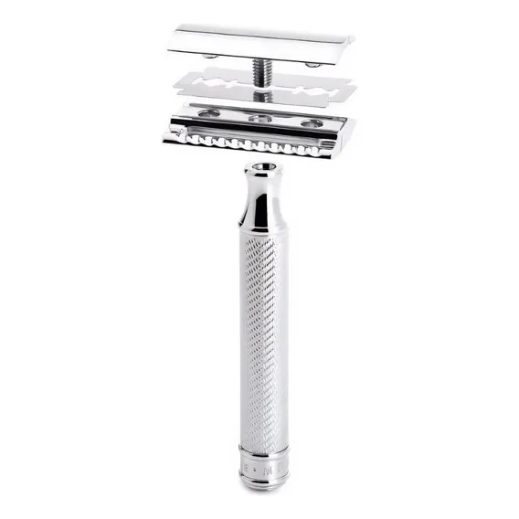 Aparelho Barbear Antigo De Metal Barba Retr么 + 3 Laminas Foto 1