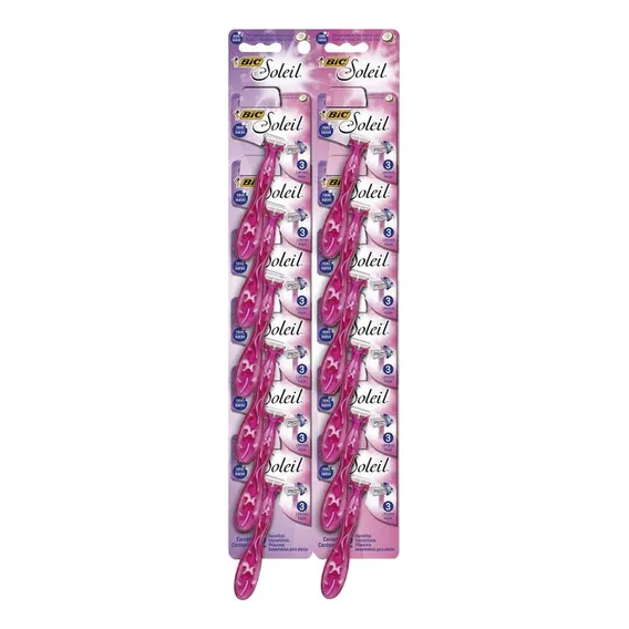 Aparelho Barbear Bic Soleil 3 Lâminas- Cartela Com 12 (rosa) Foto 1