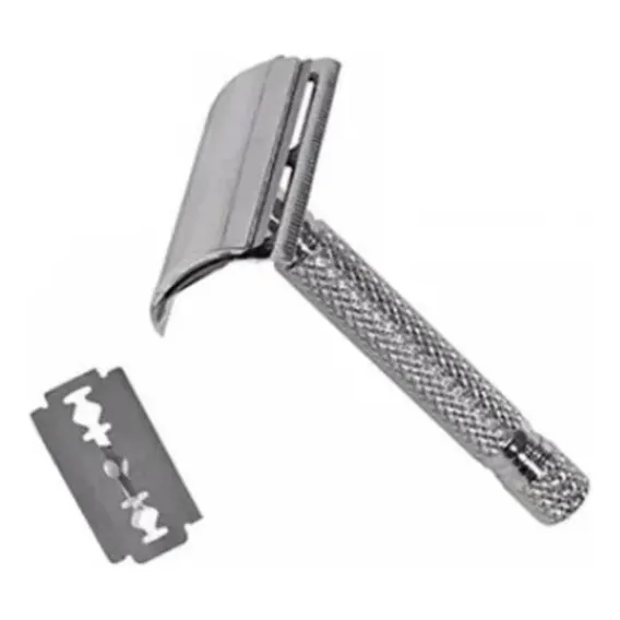 Aparelho De Barbear Inox - Barbeador Metal - Gilete Lamina Foto 1