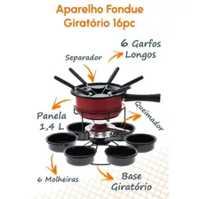Aparelho De Fondue 15 Peças Giratório Vermelho Aspen Forma Foto mini 2