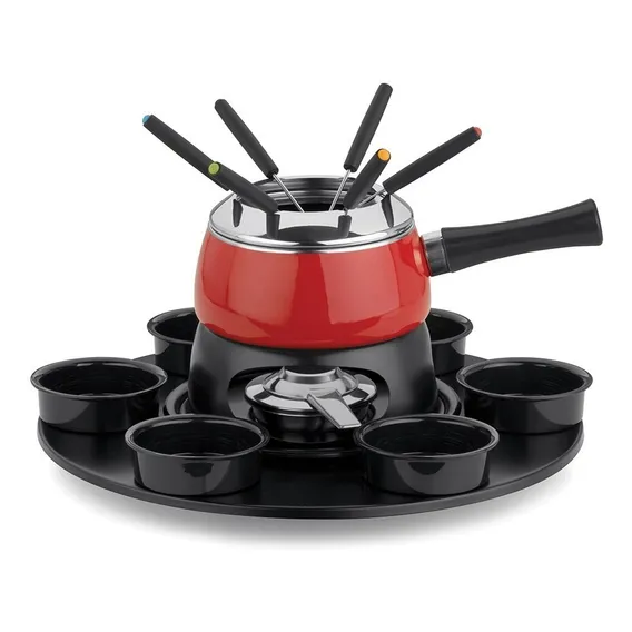 Aparelho De Fondue Cervinia Carrousel Panela Vermelha 18 Pcs Foto 1