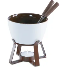 Aparelho Fondue Binche Cerâmica 5 Peças Chocolate E Queijo Foto mini 1