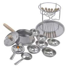 Aparelho Fondue Clássico Aço Inox Cumbucas Queimador Garfos Foto mini  3