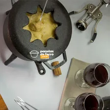 Aparelho Fondue Ferro Fundido Completo + Bifeteira Redonda Foto mini 3