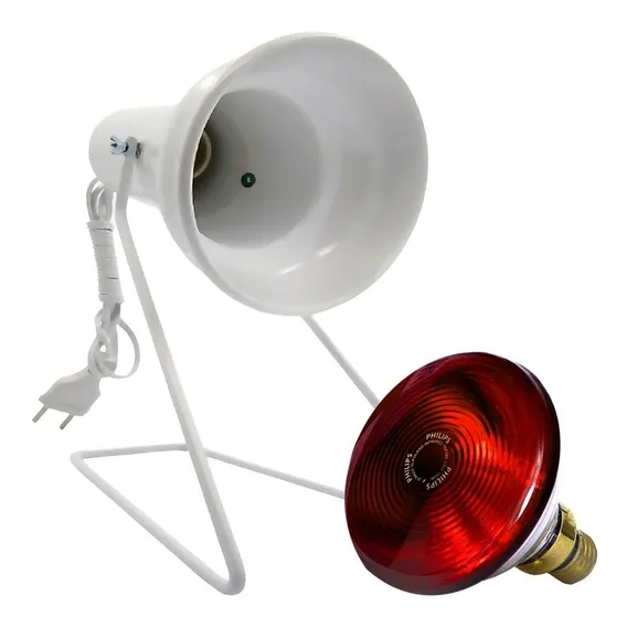 Aparelho Infra Vermelho + Lampada Philips 150w 220v Cúpula Branco Foto 1