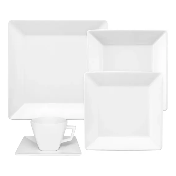 Aparelho Jogo Jantar Louça Quartier White 20 Peças Oxford Cor Branco Foto 1