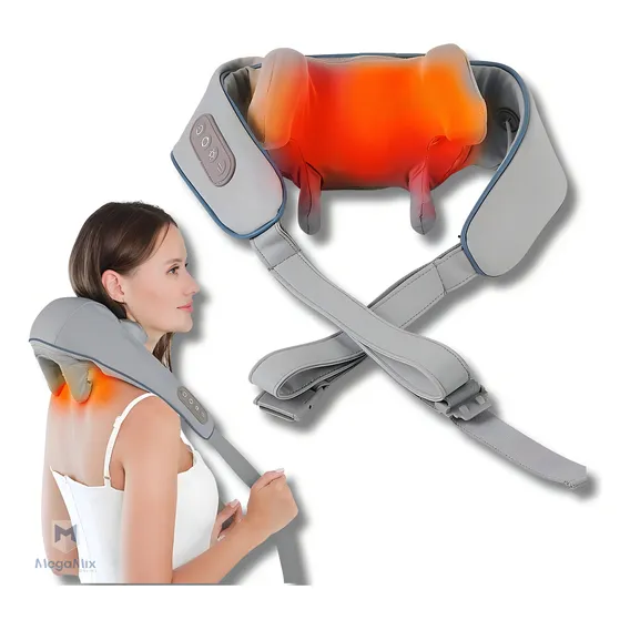 Aparelho Massagem Pescoço Ombros Portátil Recarregável Cor Cinza 110V Foto 1