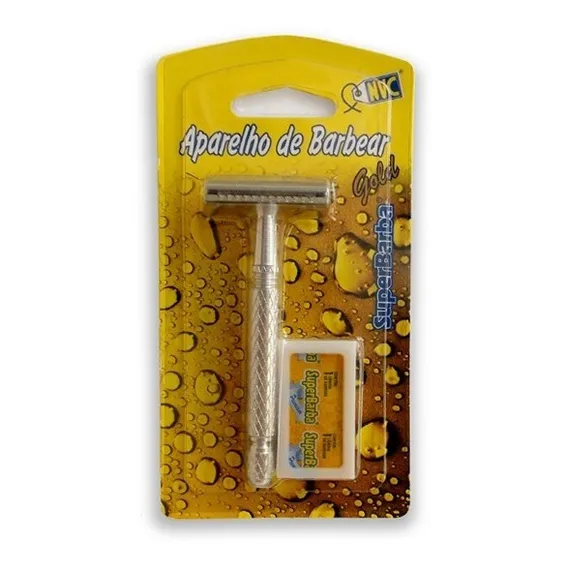 Aparelho Metal Para Barba 950045 Com 3 Lâminas Super Barba Foto 1