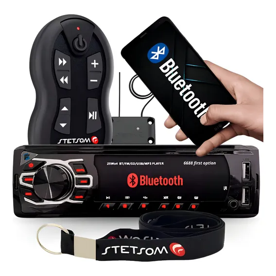 Aparelho Rádio Mp3 Carro Fm Usb Player Bluetooth Foto 1