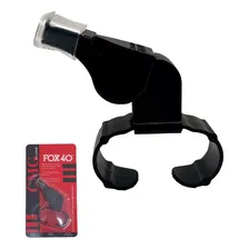 Apito Fox 40 Classic Preto C/ Dedal Blister Foto  mini 1