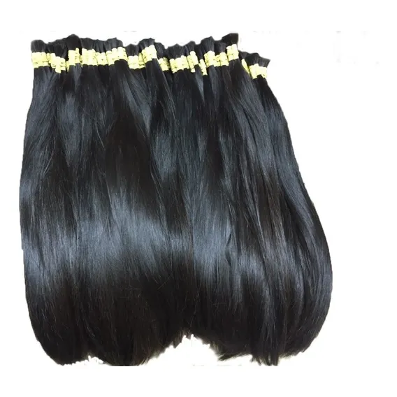 Aplique Cabelo Humano Natural Megahair Liso 50/55cm - 100gr Cor Castanho Medio Foto 1