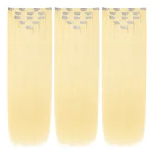 Aplique Cabelo Tic Tac 60cm Mega Hair Melhor Que Humano Cor Loiro Foto mini  3