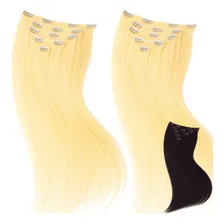 Aplique Cabelo Tic Tac 60cm Mega Hair Melhor Que Humano Cor Loiro Foto  mini 1