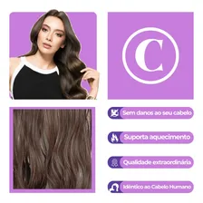 Aplique Castanho Ondulado Cabelo Fibra Orgânica Tic Tac Foto mini 3