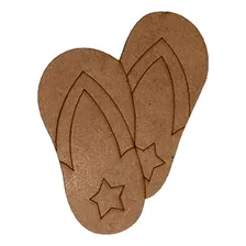 Aplique Chinelo 7x5 Kit 6un Mdf Cru Madeira Foto mini 1