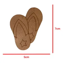 Aplique Chinelo 7x5 Kit 6un Mdf Cru Madeira Foto mini 2