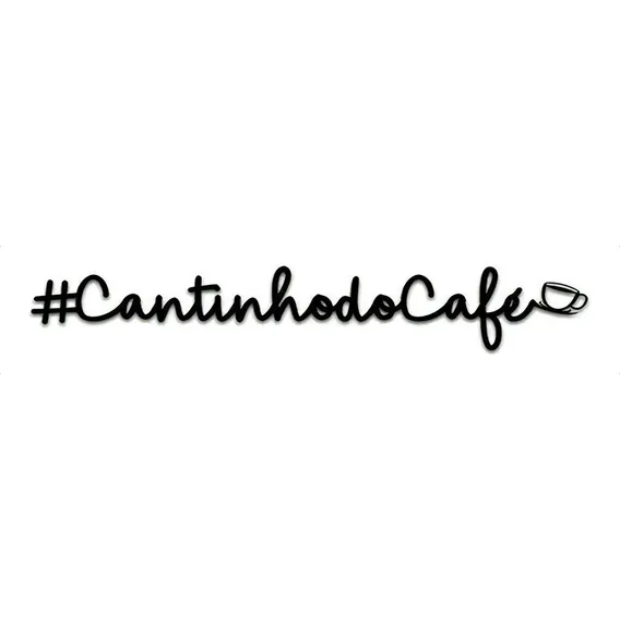 Aplique De Parede Cantinho Do Café Preto 45cm Com Xicara Foto 1