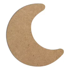 Aplique Em Forma De Lua Em Mdf Natural Foto  mini 1
