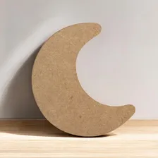 Aplique Em Forma De Lua Em Mdf Natural Foto mini  2