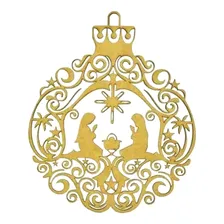 Aplique Enfeite Bola De Natal Presepio M Decorar Mdf Cru Foto mini 1