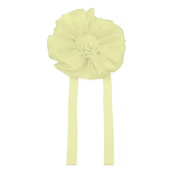 Aplique Flor Tecido Com Fita - 15cm - 10 Und. [creme 238] Cor Creme Foto 1